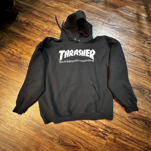 Thrasher Skateboarder Magazine official blk hoodie size M 38-40 - Picture 4 of 7